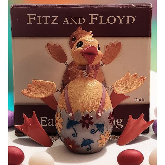 Fitz and Floyd Jiggling Duck 2004 NIB 4.5" Resin Handpainted - Picture 1 of 6